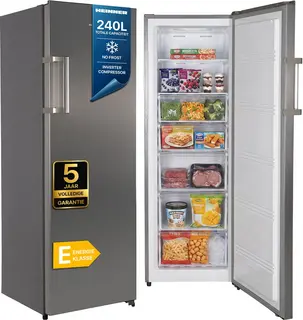 Heinner HFF-HS240NFXE++ Vrieskast – 240 L – No Frost – Multi Airflow Systeem – Inverter Compressor – Snelvriesfunctie – RVS – 5 Jaar Garantie