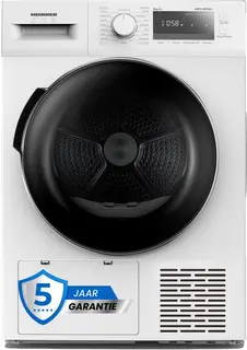 Heinner HHPD-M8G3A++ Wasdroger - Warmtepompdroger 8 Kg – 14 Droogprogramma’s – LED Display – Anti-Kreuk – Uitgestelde Start – Kinderslot – Wit – 5 Jaar Garantie