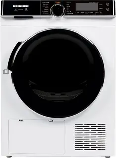 Heinner Warmtepompdroger - 10 KG - Wasdroger - 14 Programma's - Antikreukfunctie - LED display - Trommelverlichting - Wit/Zwart