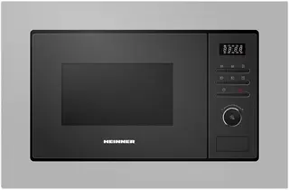 Heinner Inbouw Magnetron 20L – 800W – 1000W Grill – 5 Vermogensstanden – LED Display – Timer – Zilver/Zwart