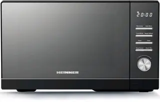 Heinner Vrijstaand Magnetron 25L – 800 W – 5 Vermogensniveaus – 8 Automatische Programma’s – Ontdooifunctie – Timer – Spiegelglas – Zwart