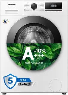 Heinner HWM-HME1014IVA10+++ Wasmachine - 10 kg - 1400 tpm - Energieklasse A-10% - Stoomfunctie met Allergy Care & Baby Care - 15 Programma’s - Quick Wash 15 min - Inverter Motor - Wit - 5 Jaar Garantie