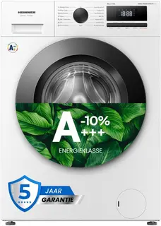 Heinner HWM-HME9014IVA10+++ Wasmachine - 9 kg - 1400 tpm - Energieklasse A-10% - Stoomfunctie met Allergy Care & Baby Care - 15 Programma’s - Quick Wash 15 min - Inverter Motor - Wit - 5 Jaar Garantie