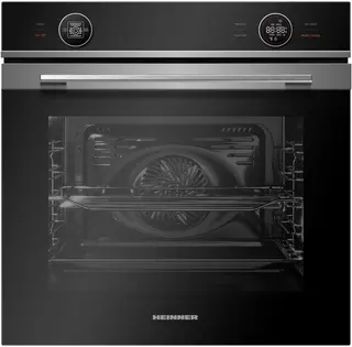 Heinner HBO-M7210GCDRC-GIX Inbouw Oven 60 cm – Elektrisch – 72 L – Energieklasse A+ – Heteluchtfunctie – Touchdisplay – Ontdooifunctie – Zwart Glas/RVS – 5 Jaar Garantie