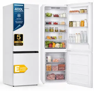Heinner HCNF-HM400INVE++ Koel-vriescombinatie – 400 L – No Frost – MaxStorage – Dual Inverter Technologie – Elektronische Bediening – Super Freeze – Open-deur Alarm – LED-verlichting – Wit – 5 Jaar Garantie