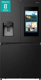 Hisense RQ760N4IFE - Amerikaanse koelkast - Energielabel E - Vaste Wateraansluiting - Water- & ijsdispenser - Metal Tech Cooling - No Frost - Zwart - Multi-Air Flow - Super Cool - Fast Freeze - 39dB (A) - Inverter Compressor - 577 Liter