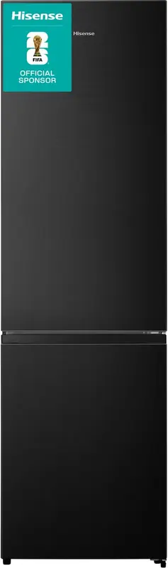Hisense RB440N4AFC - Koelvriescombinatie vrijstaand - Zwart - 336 liter inhoud - Rechtsdraaiend (omkeerbaar) - Energielabel C - Stil: 35 dB(A) - NoFrost - Nulgradenzone en flessenrek - 201cm hoog - 238L koelen, 98L vriezen