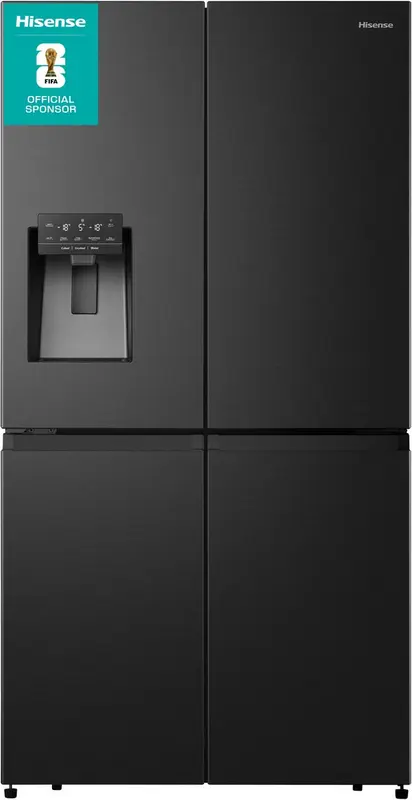 Hisense RQ760N4SBFE - Amerikaanse koelkast - No-Frost - 178 cm hoog - 540 liter - Energielabel E - Invriesvermogen 9 kg/24u - Geluidsniveau 37 dB - LED Display - SuperCool - FastFreeze - Deuralarm - Interverter Compressor - ConnectLife