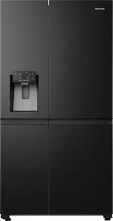 Hisense RS818N4IFD- Amerikaanse koelkast - Energielabel D - Vaste Wateraansluiting - Water- & ijsdispenser - Metal Cooling - No Frost - RVS - Multi-Air Flow - Fast Freeze - 35dB (A) - Inverter Compressor - 632 Liter