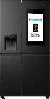 Hisense RS9P628GPFE - Amerikaanse koelkast - Energielabel E - Vaste Wateraansluiting - Water- & ijsdispenser - Metal Tech Cooling - No Frost - Zwart - Multi-Air Flow - Super Cool - Fast Freeze - 38dB (A) - Inverter Compressor - 614 Liter