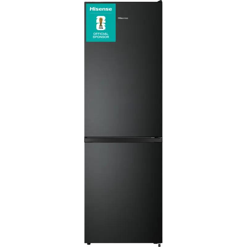 HISENSE RB3N300NEFA - Koel-vriescombinatie - breedte 59.5 cm - hoogte 187.3 cm - inhoud 304 l - NoFrost Koel-vriescombinatie Black steel look