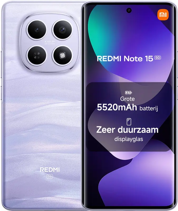 Xiaomi REDMI Note 15 5G - 6 GB RAM - 128 GB - Paars