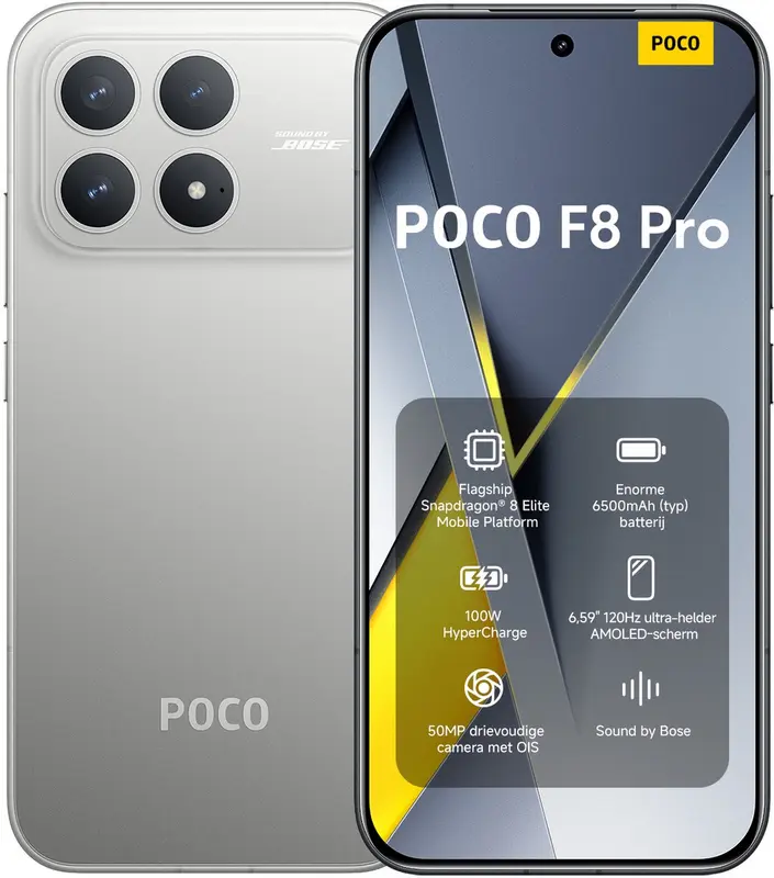 Xiaomi POCO F8 Pro - 12 GB RAM - 256 GB - Zilver