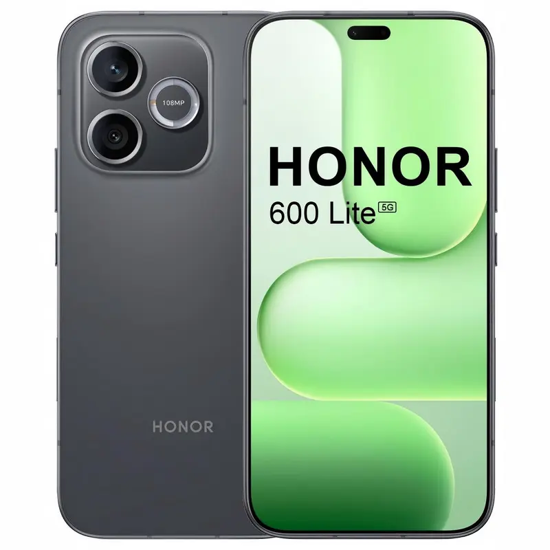 HONOR 600 Lite 5G Smartphone – 6.6" AMOLED 120Hz – 108MP Camera – 8GB RAM 256GB Opslag – Zwart