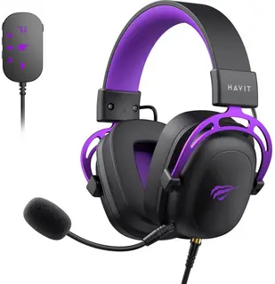 Havit H2002 U - Gaming Koptelefoon - Zwart/Paars - Bekabeld - Met Afneembare Microfoon