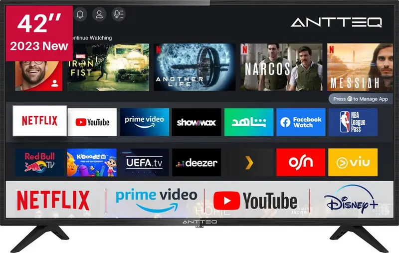 ANTTEQ AV42F3 Smart TV – 42 inch (106 cm) – Full HD – WiFi – Triple Tuner – VIDAA