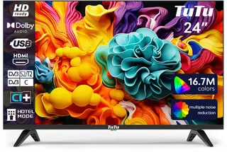 TuTu Standaard TV - LED HD - 24 inch/61 cm - Frameless Design - Triple Tuner DVB-T/T2/C/S/S2 - HDMI x1, USB x1, CI+ - TUB24F1DN