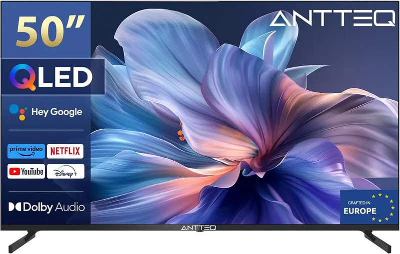 ANTTEQ Q50-AGU1.Q1 - 50 Inch (126 cm) 4K UHD QLED Smart TV - Android TV - Dolby Atmos