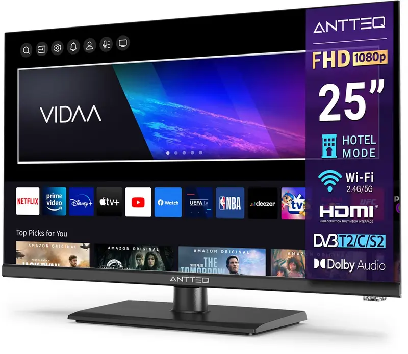 ANTTEQ V25-AF3.Q1 – Smart TV 25 Inch (64 cm) – Full HD & VIDAA – Randloos Design