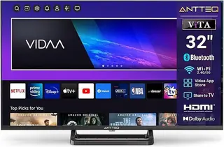 ANTTEQ V32-AH3.Q1L-BT - 32 Inch Smart TV (81 cm) - HD Ready - VIDAA OS - Triple Tuner - Hotel Modus