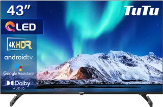 TuTu Android Smart TV - QLED 4K Ultra HD - 43 inch/109 cm - Frameless Design - Tripple Tuner DVB-T/T2/S/S2/C - HDMI x3, USB x2, CI+ - Voice Controle & Streaming apps - Geassembleerd in Eindhoven - TUQ43UN1