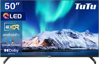TuTu Android Smart TV - QLED 4K Ultra HD - 50 inch/127 cm - Frameless Design - Tripple Tuner DVB-T/T2/S/S2/C - HDMI x3, USB x2, CI+ - Voice Controle & Streaming apps - Geassembleerd in Eindhoven - TUQ50UN1