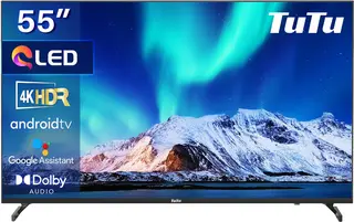 TuTu Android Smart TV - QLED 4K Ultra HD - 55 inch/140 cm - Voice Controle & Streaming apps - HDMI x3, USB x2, CI+ - Tripple Tuner DVB-T/T2/S/S2/C - Frameless Design - Geassembleerd in Eindhoven - TUQ55UN1