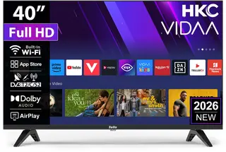 HKC VIDAA Smart TV - LED Full HD - 40 inch/102 cm - AirPlay & Hotelmodus - HDMI x3, USB x2, CI+ - Tripple Tuner DVB-T/T2/S/S2/C - Frameless Design - Geassembleerd in Eindhoven - H40Q1F-V