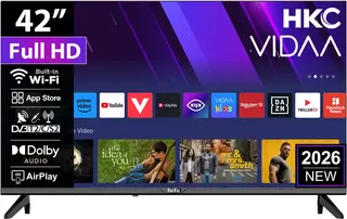 HKC VIDAA Smart TV - LED Full HD - 42 inch/107 cm - AirPlay & Hotelmodus - HDMI x3, USB x2, CI+ - Tripple Tuner DVB-T/T2/S/S2/C - Frameless Design - Geassembleerd in Eindhoven - H42Q1LF-V