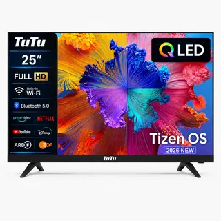 TuTu Tizen by Samsung Smart TV - LED Full HD - 25 inch/64 cm - Streaming apps - AirPlay - Hotelmodus - HDMI x3, USB x2, CI+ - Tripple Tuner DVB-T/T2/S/S2/C - Frameless Design - TU25Q1FQ-T8