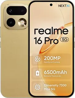 Realme 16 Pro 5G - 8 GB 256 GB - Goud | 108MP Portrait Camera 6000mAh IP68 120Hz AMOLED