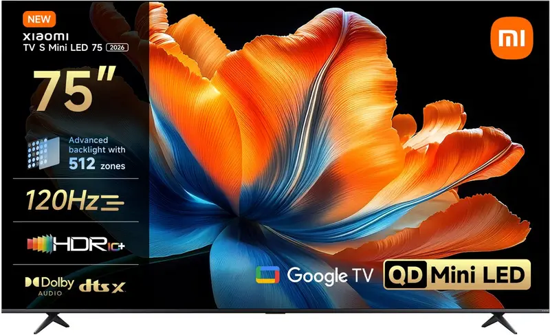 Xiaomi TV S Mini LED 2026 Smart TV – 75 Inch | QD-Mini LED Smart TV | 4K Ultra HD | 308 zones | 1200 nits | 120Hz | HDR10+ | Dolby Atmos | Google TV