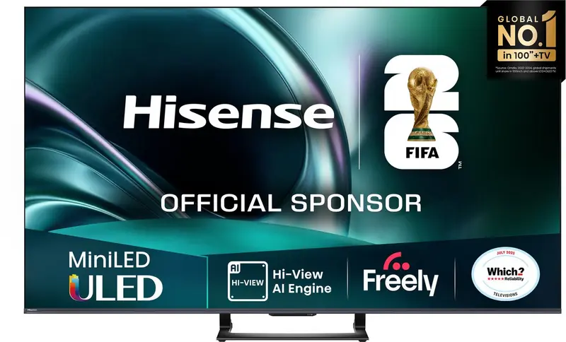 Hisense 55U7QTUK – 55 inch 4K Mini ULED Smart TV – Dolby Vision – Full Array Local Dimming