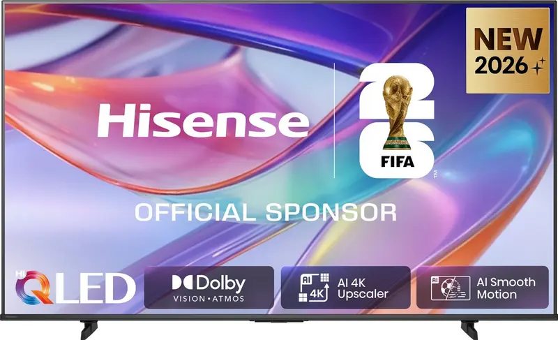 Hisense 85E7S SmartTV - 85 inch - 4K Hi-QLED - 2026 - Hi-QLED Colour - Dolby Vision Atmos - AI 4K Upscaler - AI Smooth Motion - Game Mode Plus - Filmmaker Mode