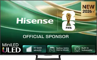 Hisense 50E8S SmartTV - 50 inch - 4K Hi-QLED MiniLED - 2026 - 1300 nits - Native 144Hz Game Mode - Built-in Subwoofer - Hi-View AI Engine - Hi-QLED Colour - Dolby Vision Atmos