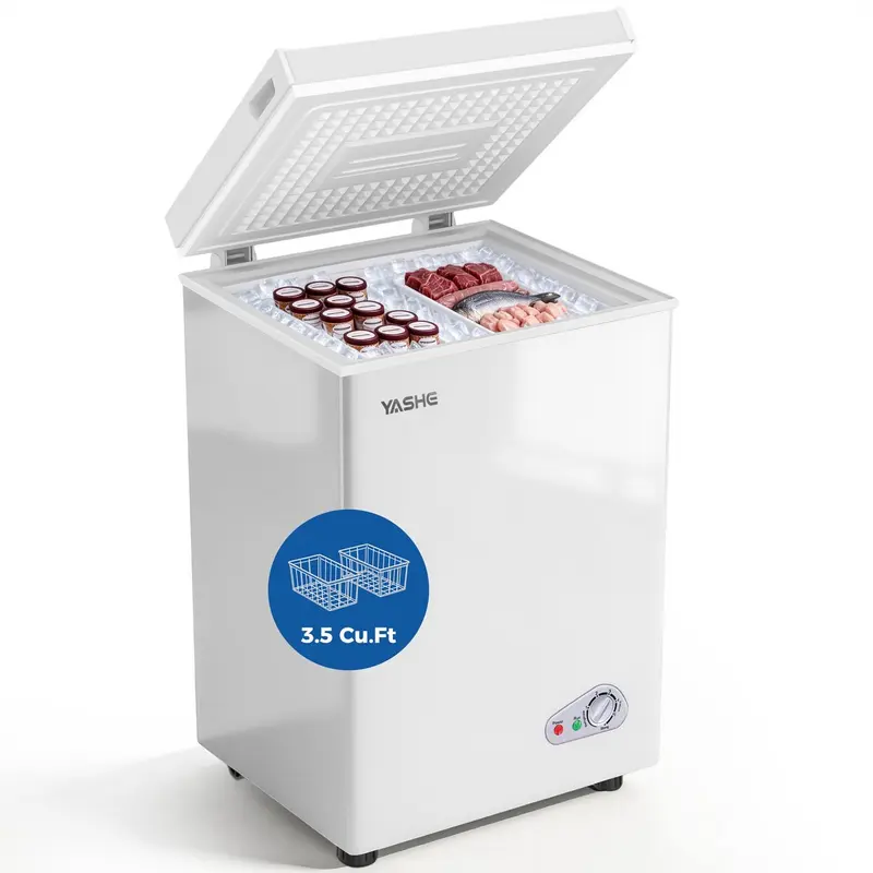 YASHE vrieskist - 100 L - 2 manden - energieklasse E - wit