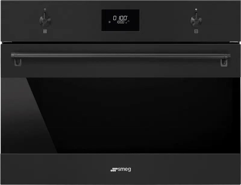 SMEG SO4301M1N Combi Oven Inbouw - 45 cm - 40 Liter - Magnetronfunctie - Galileo Technologie - Hetelucht - Grill - AirFry - Ever Clean Emaille - Classici Mat Zwart