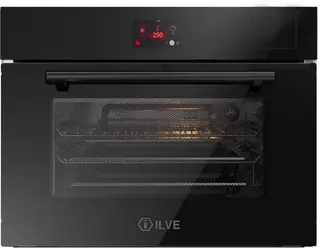 ILVE Compact 45 cm 3 in 1 oven/stoom/magnetron Pro-Plus glas zwart - Inbouw