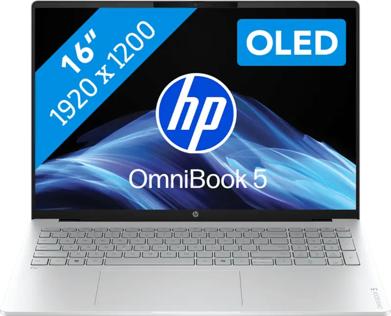 HP OmniBook 5 OLED 2026 - Intel Core Ultra 7 355 - 16 inch - 16 GB / 1 TB - Zilver