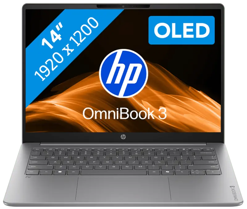 HP OmniBook 3 OLED 2026 - Qualcomm Snapdragon X X1-26-100 - 14 inch - 8 GB / 512 GB - Zilver