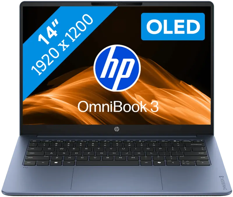 HP OmniBook 3 OLED 2026 - Qualcomm Snapdragon X X1-26-100 - 14 inch - 16 GB - Blauw