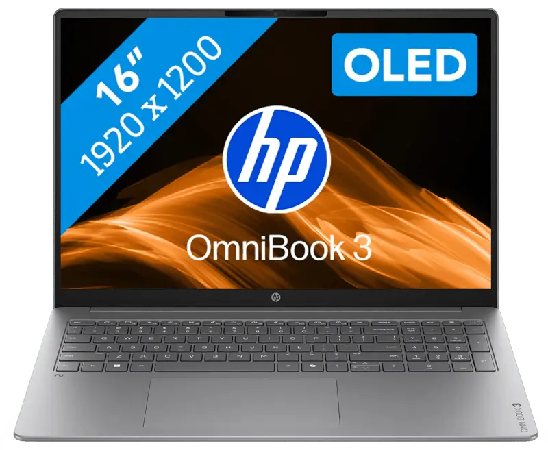 HP OmniBook 3 OLED 2026 - Qualcomm Snapdragon X X1-26-100 - 16 inch - 16 GB / 512 GB - Zilver
