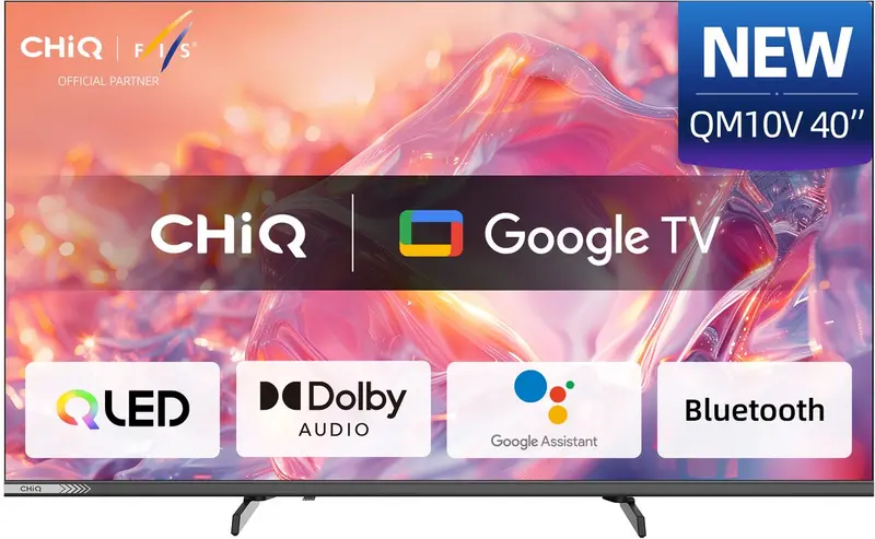 CHiQ L40QM10V - Smart TV 40 Inch - QLED Pro Google TV - FHD 1080P - Randloos Metal Design - Dolby Audio - 2025 Nieuw