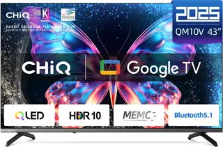 CHiQ U43QM10V - Smart TV 43 Inch - QLED Pro Google TV - UHD 4K - Randloos Metal Design - Dolby Audio - Nieuw