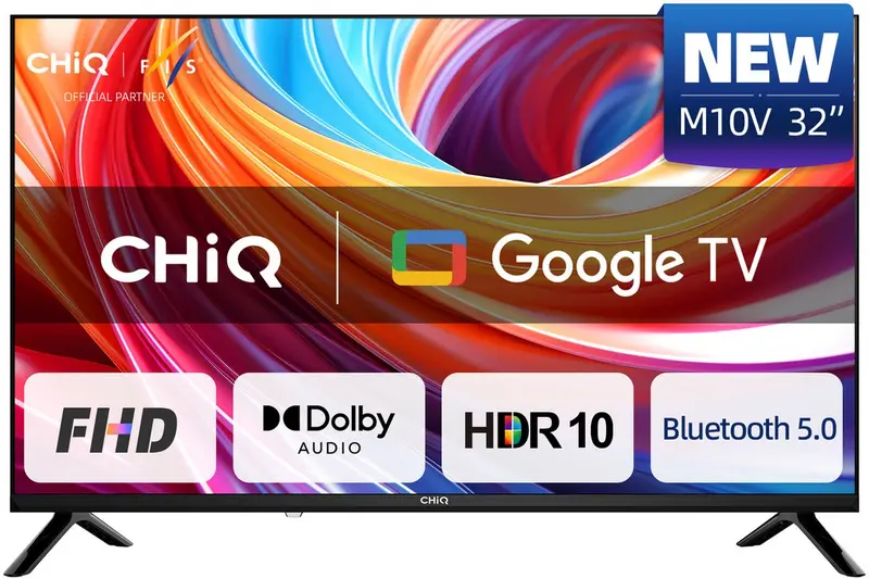 CHiQ L32FM10V - Smart TV 32 Inch - Full HD - Metalen Randloos - Google Assistant - Dolby Audio - HDMI - 2025 Nieuw