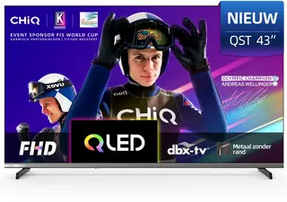 CHiQ L43QST - Smart TV 43 Inch - QLED Pro Google TV - Full HD - Randloos Metal Design - Dolby Audio - Nieuw