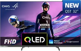 CHiQ L32QST - Smart TV 32 Inch - QLED - Full HD - Google TV - Randloos Metal Design - Dolby Audio - Nieuw