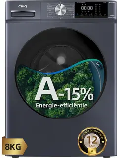 CHiQ CFL80-14586IM3XA - Wasmachine - 8 KG - Space Pro - A-15% - 16 programma's - AI Smart - Stoomwassen & Quick Wash - 12 jaar garantie op motor