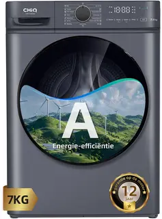 CHiQ CW07123863AX - Wasmachine - 7 KG - Space Pro - 16 programma's - AI Smart - Stoomwassen & Quick Wash - 12 jaar garantie op motor - A