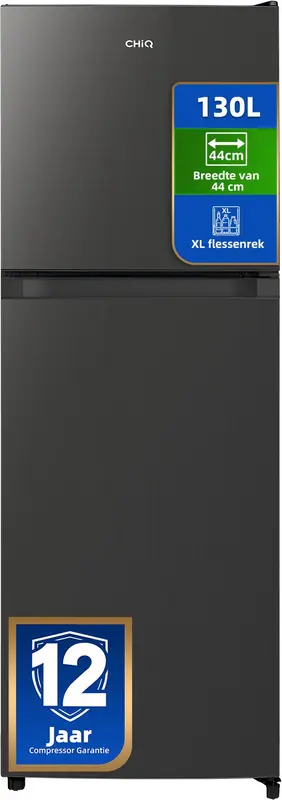 CHiQ CTM130LGE - Koel-vriescombinatie - 130 Liter - Vriesvak Boven - 44cm Slim Design - Defrost - 12 jaar garantie op compressor - Nieuw 2026